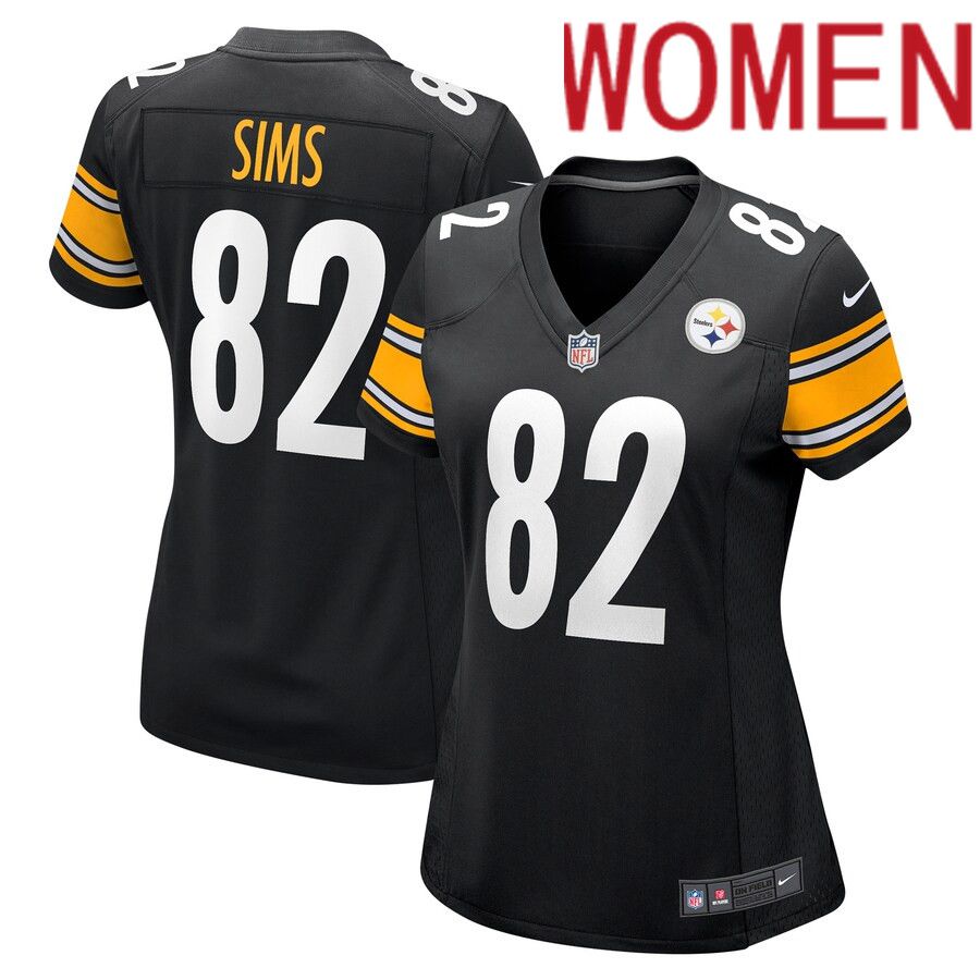 Women Pittsburgh Steelers #82 Steven Sims Nike Black Game NFL Jersey->women nfl jersey->Women Jersey